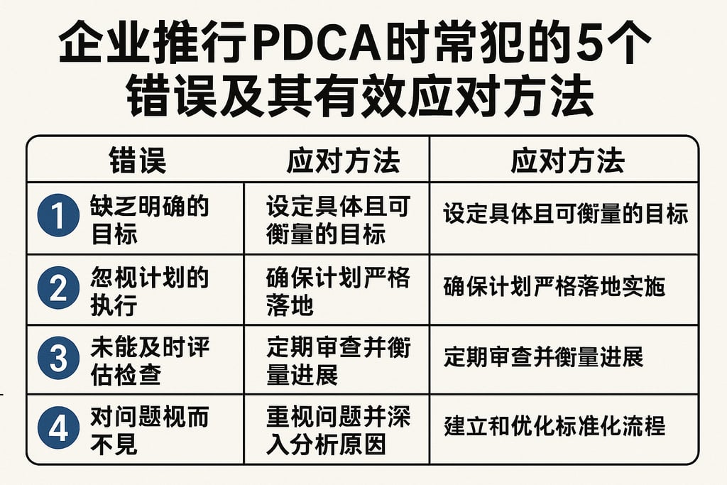 企业推行PDCA时常犯的5个错误及其有效应对方法