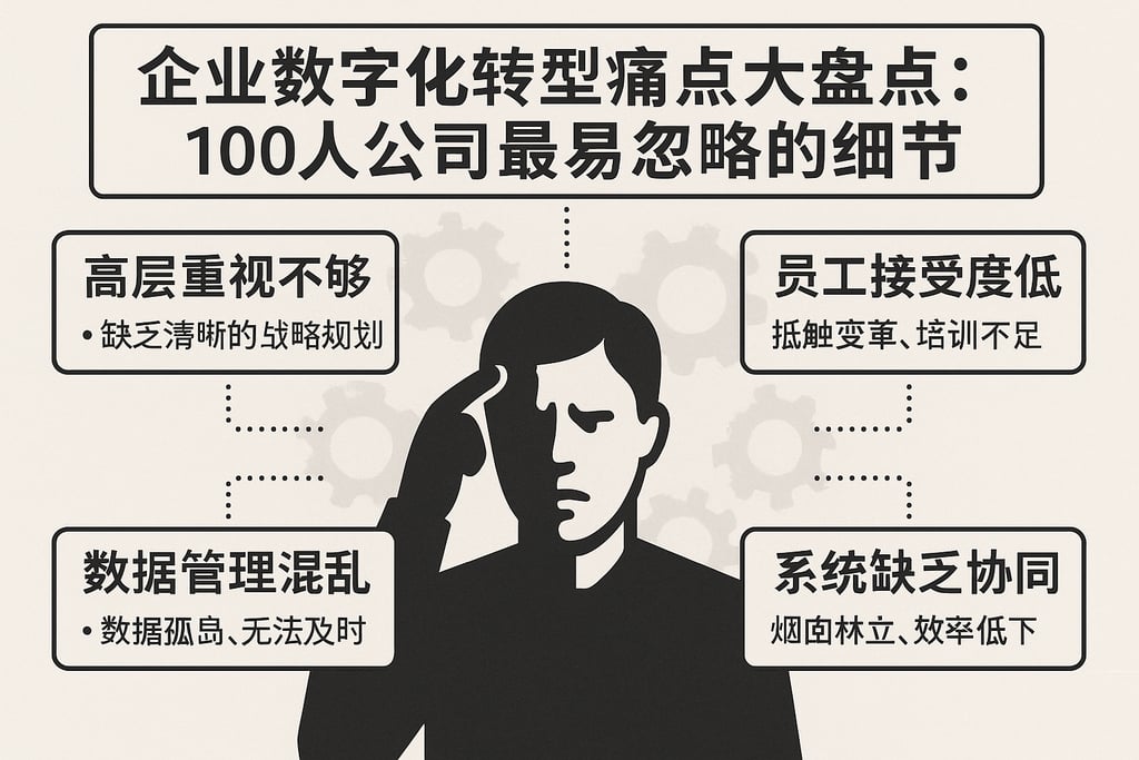 企业数字化转型痛点大盘点：100人公司最易忽略的细节