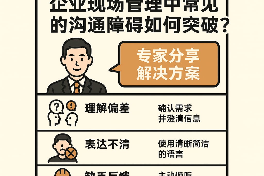 企业现场管理中常见的沟通障碍如何突破？专家分享解决方案
