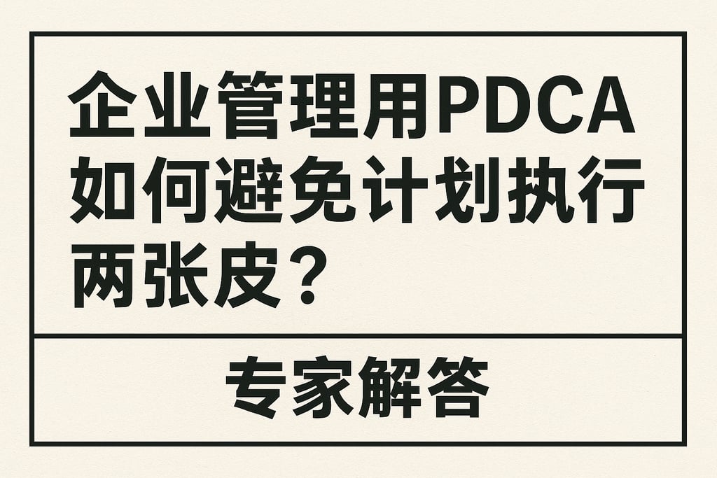 企业管理用PDCA如何避免计划执行两张皮？专家解答