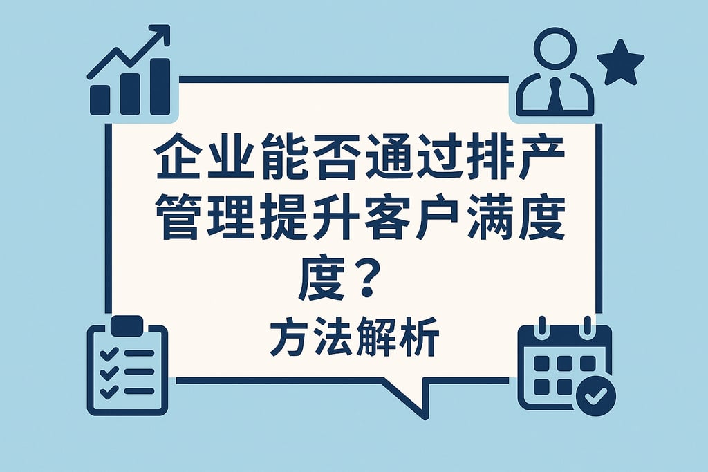企业能否通过排产管理提升客户满意度？方法解析
