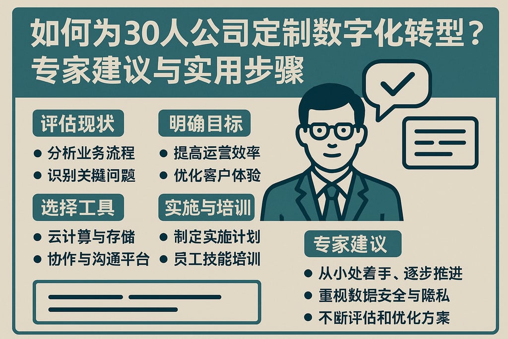 如何为30人公司定制数字化转型方案？专家建议与实用步骤