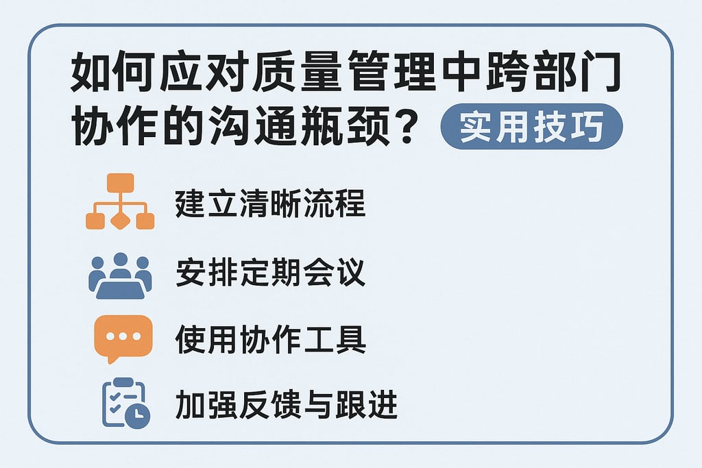 如何应对质量管理中跨部门协作的沟通瓶颈？实用技巧