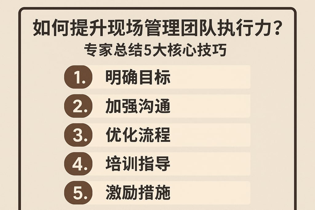 如何提升现场管理团队执行力？专家总结5大核心技巧