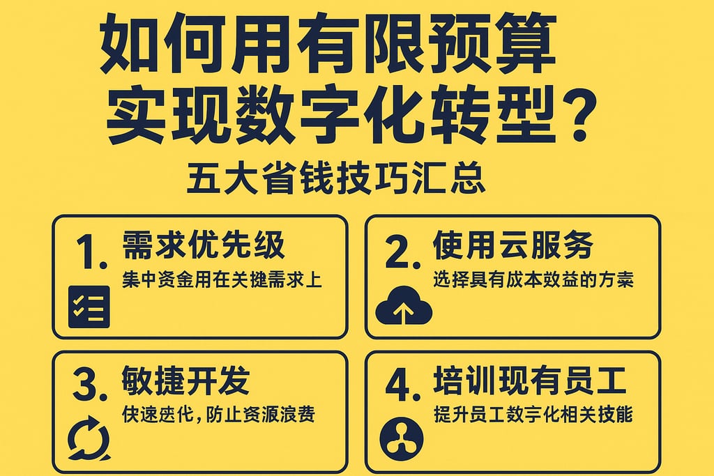 如何用有限预算实现数字化转型？五大省钱技巧汇总