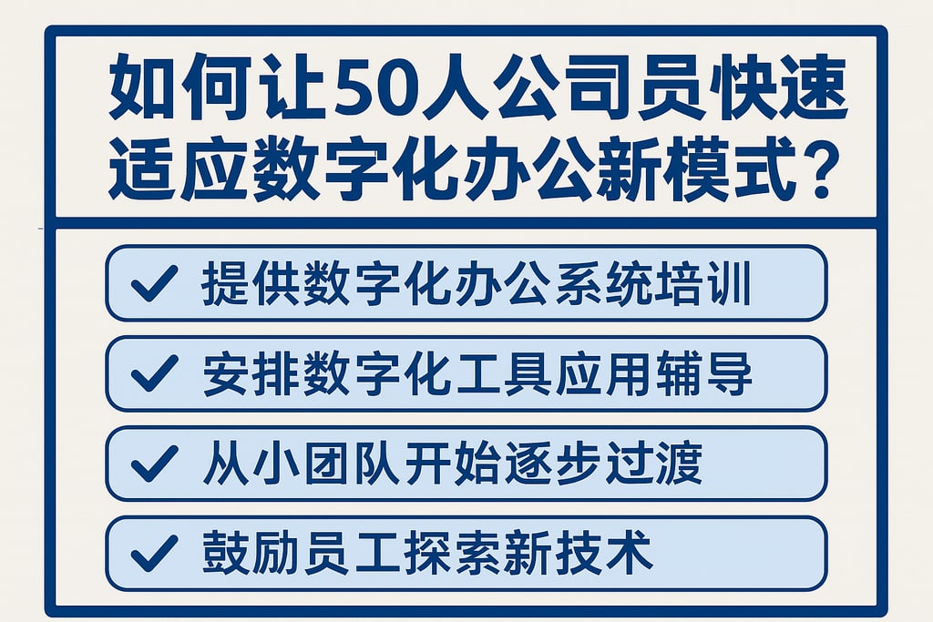 如何让50人公司员工快速适应数字化办公新模式？