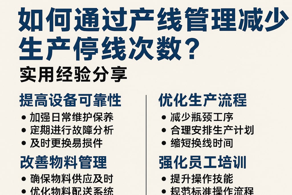 如何通过产线管理减少生产停线次数？实用经验分享