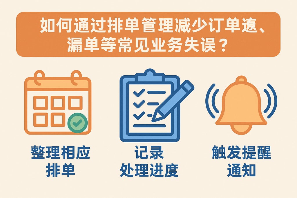 如何通过排单管理减少订单遗忘、漏单等常见业务失误？