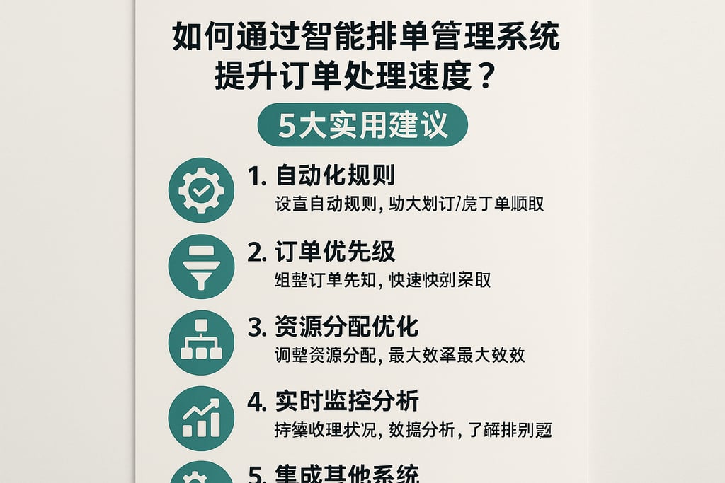 如何通过智能排单管理系统提升订单处理速度？5大实用建议