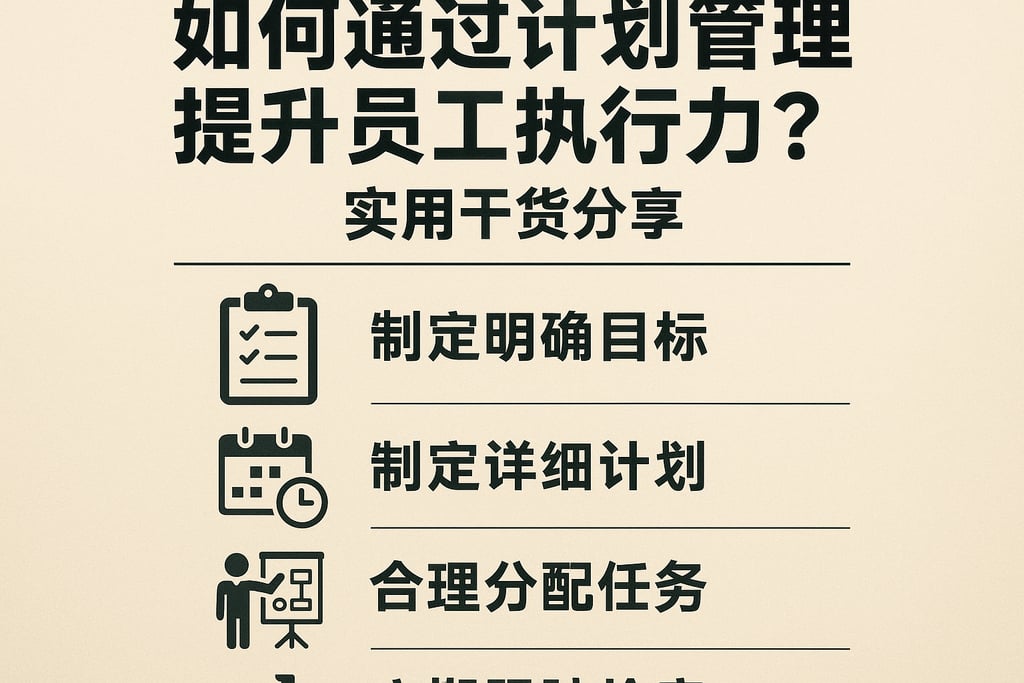 如何通过计划管理提升员工执行力？实用干货分享