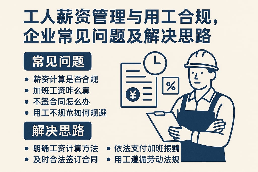工人薪资管理与用工合规，企业常见问题及解决思路
