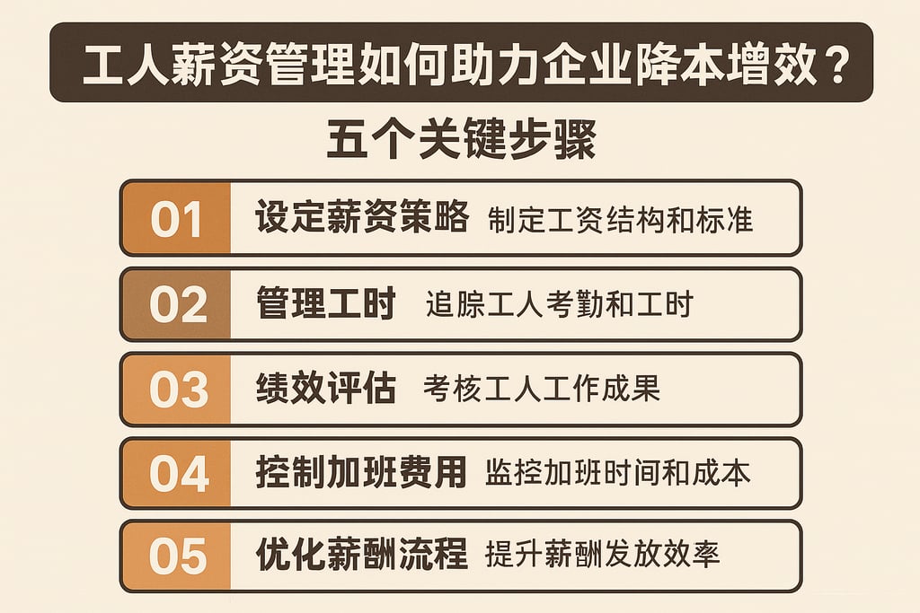 工人薪资管理如何助力企业降本增效？五个关键步骤