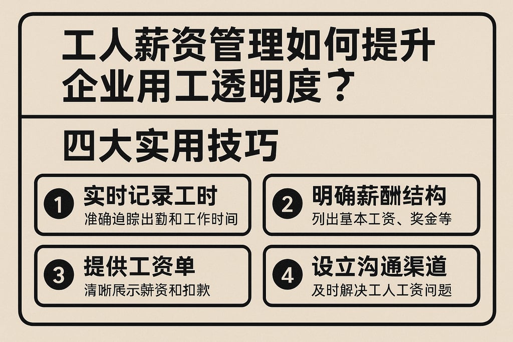工人薪资管理如何提升企业用工透明度？四大实用技巧