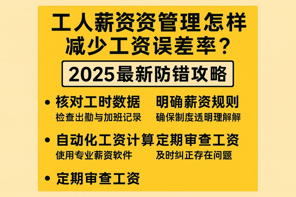 工人薪资管理怎样减少工资误差率？2025最新防错攻略