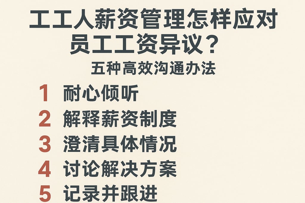 工人薪资管理怎样应对员工工资异议？五种高效沟通办法