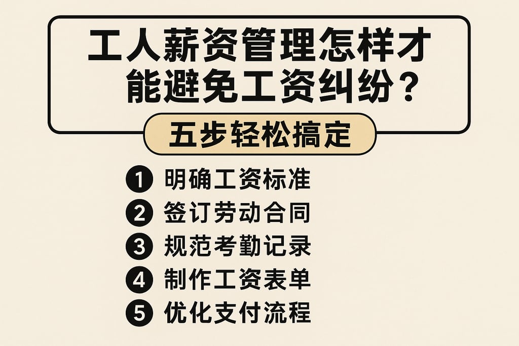 工人薪资管理怎样才能避免工资纠纷？五步轻松搞定