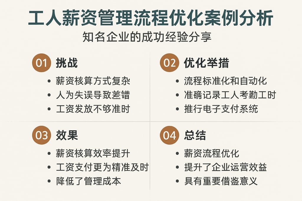 工人薪资管理流程优化案例分析，知名企业的成功经验分享