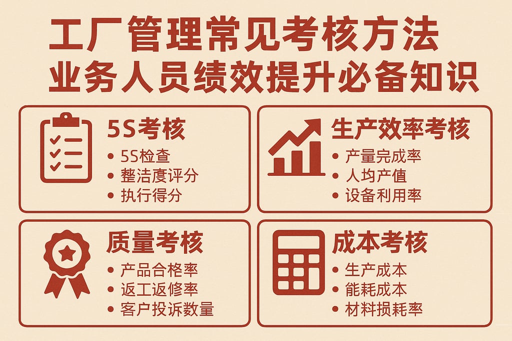 工厂管理常见考核方法，业务人员绩效提升必备知识