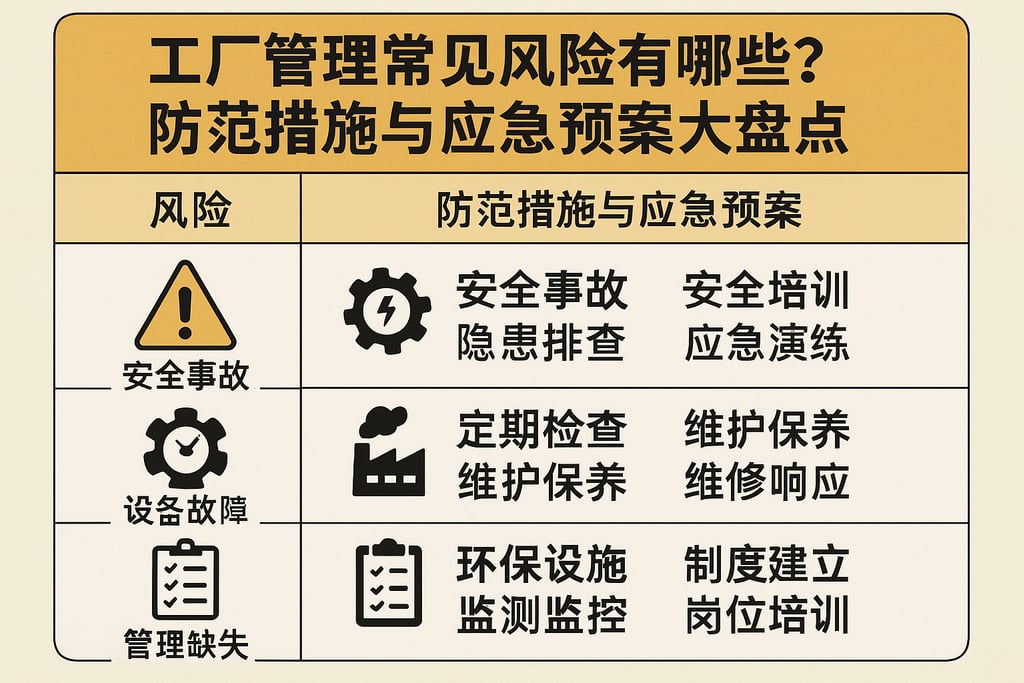 工厂管理常见风险有哪些？防范措施与应急预案大盘点