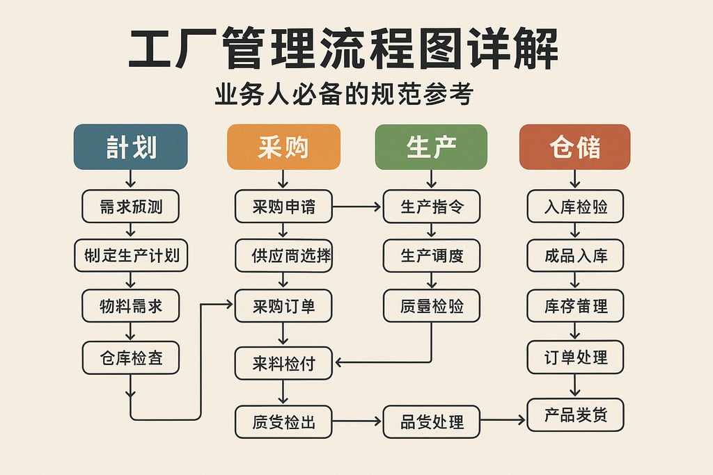 工厂管理流程图详解，业务人必备的规范参考