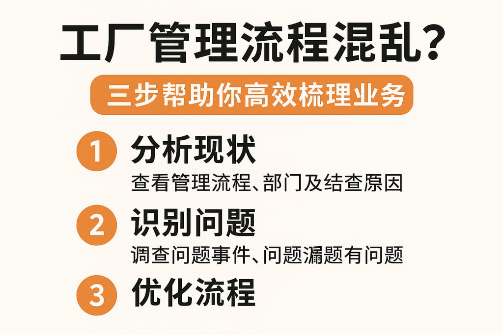 工厂管理流程混乱？三步帮助你高效梳理业务
