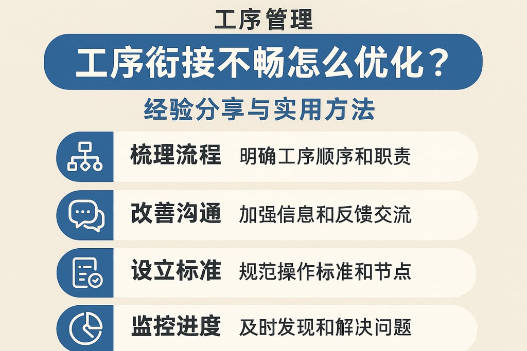 工序管理工序衔接不畅怎么优化？经验分享与实用方法