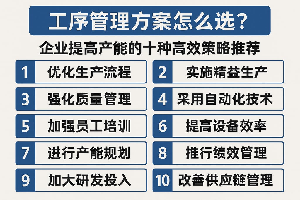 工序管理方案怎么选？企业提高产能的十种高效策略推荐