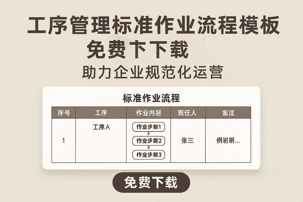 工序管理标准作业流程模板免费下载，助力企业规范化运营