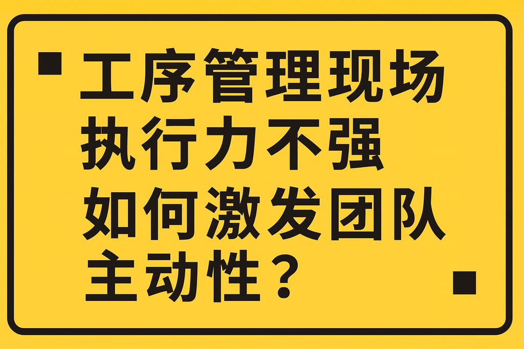 工序管理现场执行力不强，如何激发团队主动性？