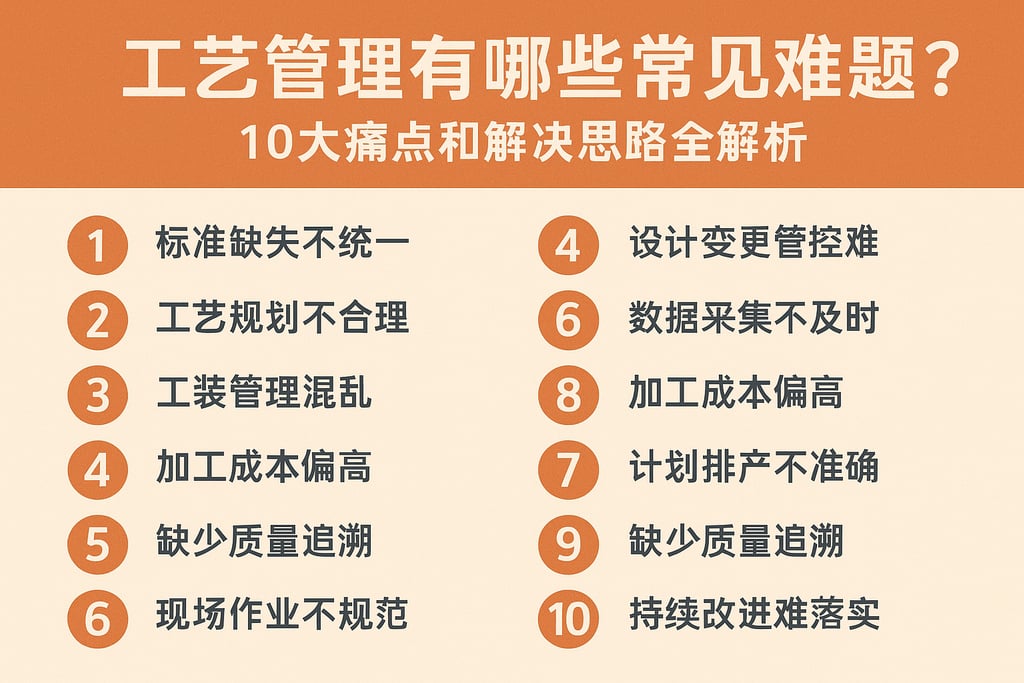 工艺管理有哪些常见难题？10大痛点和解决思路全解析