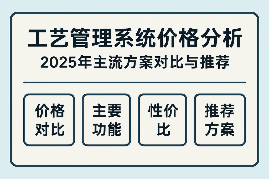 工艺管理系统价格分析：2025年主流方案对比与推荐