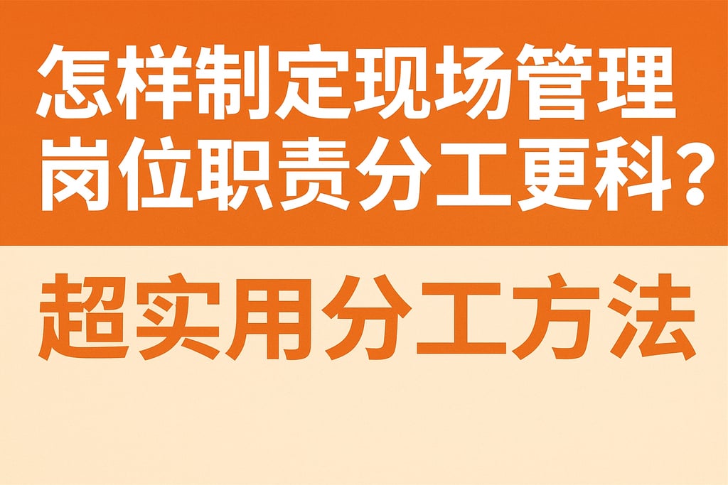 怎样制定现场管理岗位职责分工更科学？超实用分工方法