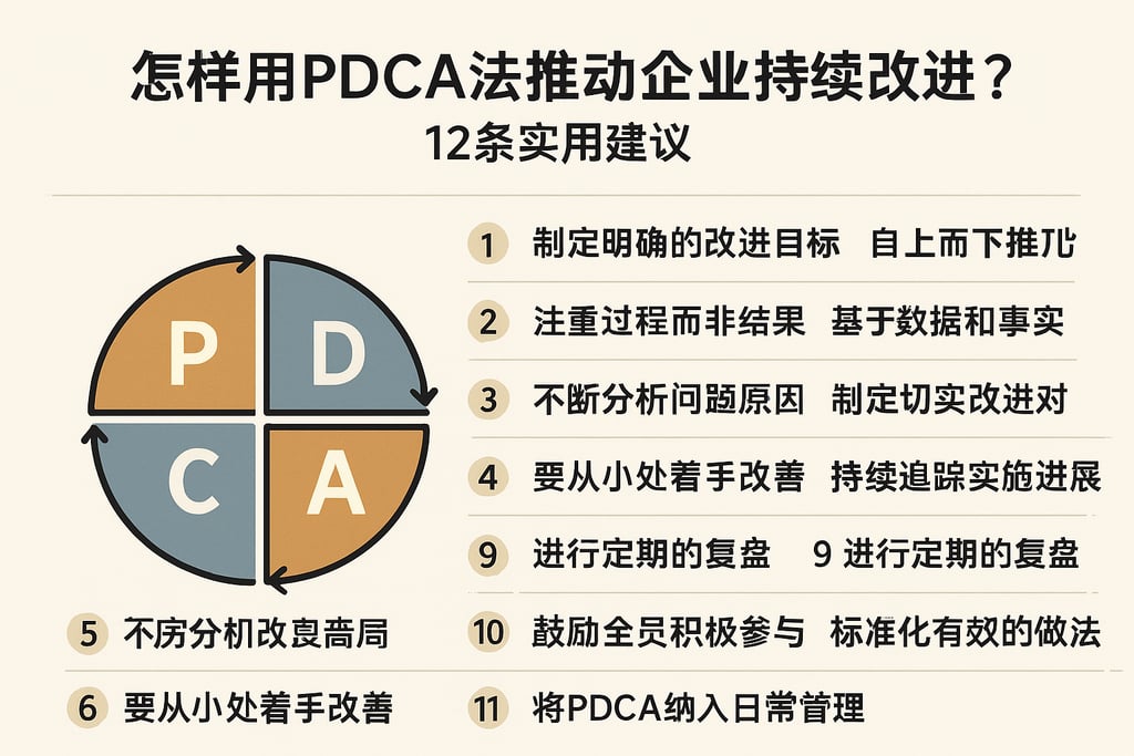 怎样用PDCA法推动企业持续改进？12条实用建议