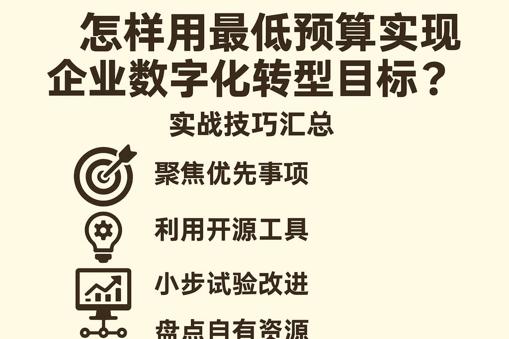 怎样用最低预算实现企业数字化转型目标？实战技巧汇总