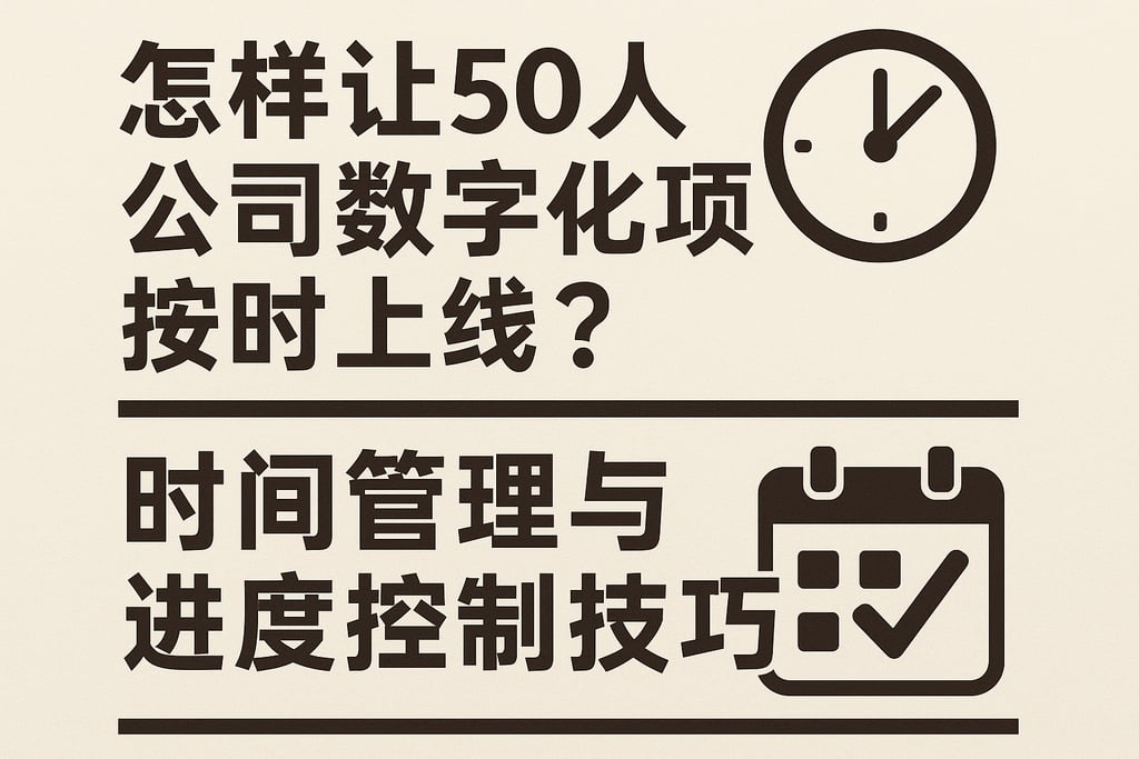 怎样让50人公司数字化项目按时上线？时间管理与进度控制技巧