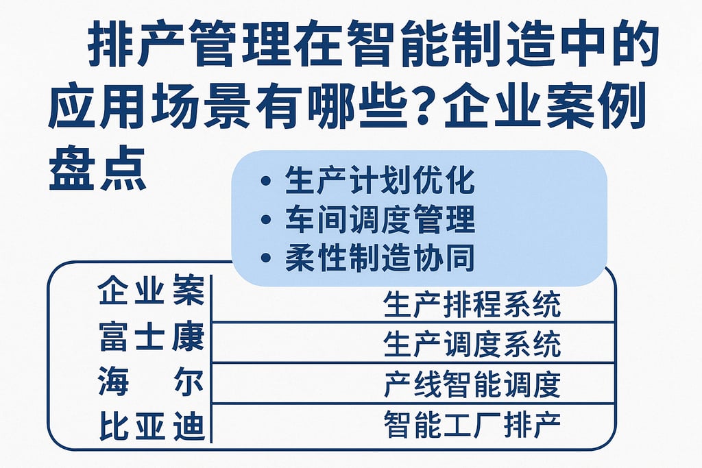 排产管理在智能制造中的应用场景有哪些？企业案例盘点