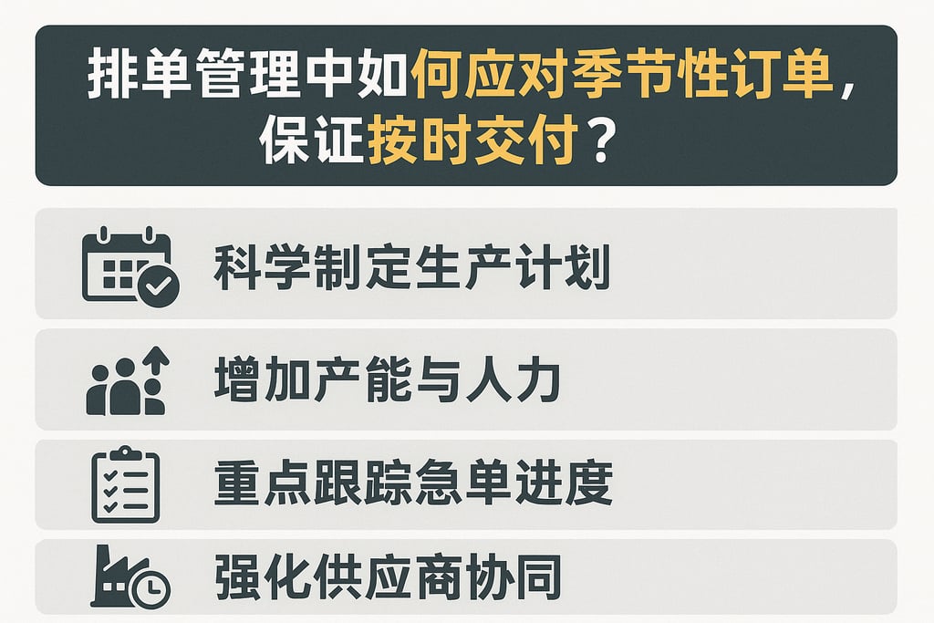 排单管理中如何应对季节性订单高峰，保证按时交付？