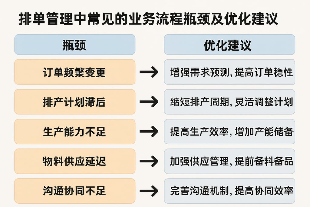 排单管理中常见的业务流程瓶颈及优化建议