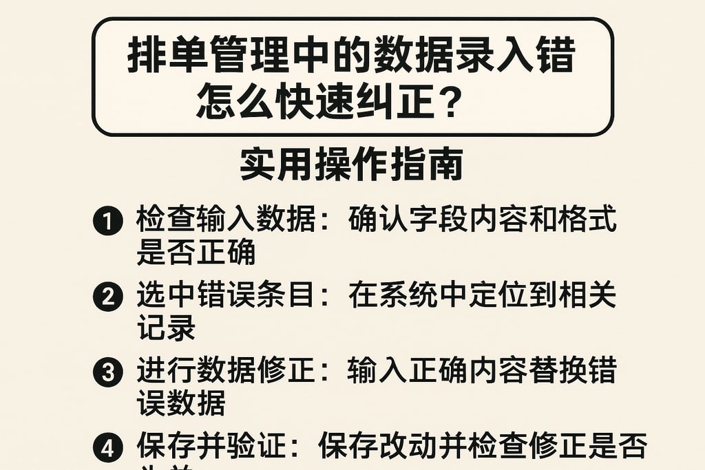 排单管理中的数据录入错误怎么快速纠正？实用操作指南