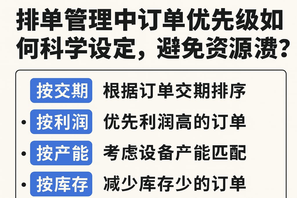 排单管理中订单优先级如何科学设定，避免资源浪费？
