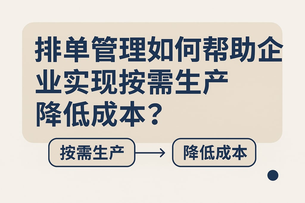 排单管理如何帮助企业实现按需生产降低成本？