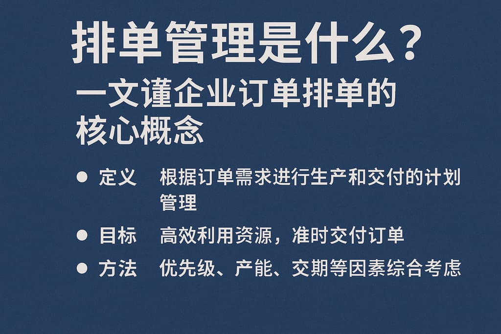 排单管理是什么？一文读懂企业订单排单的核心概念