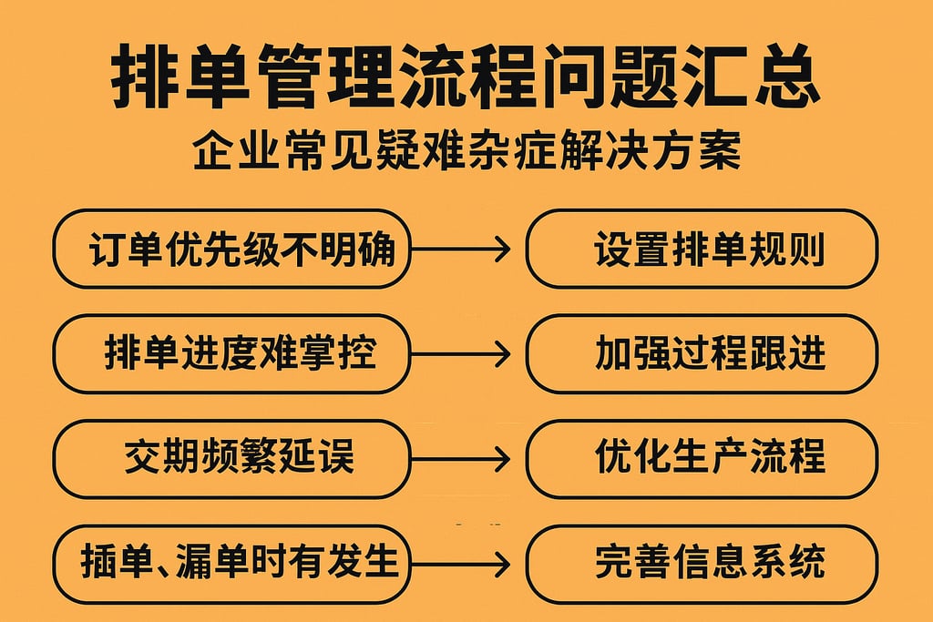 排单管理流程问题汇总，企业常见疑难杂症解决方案