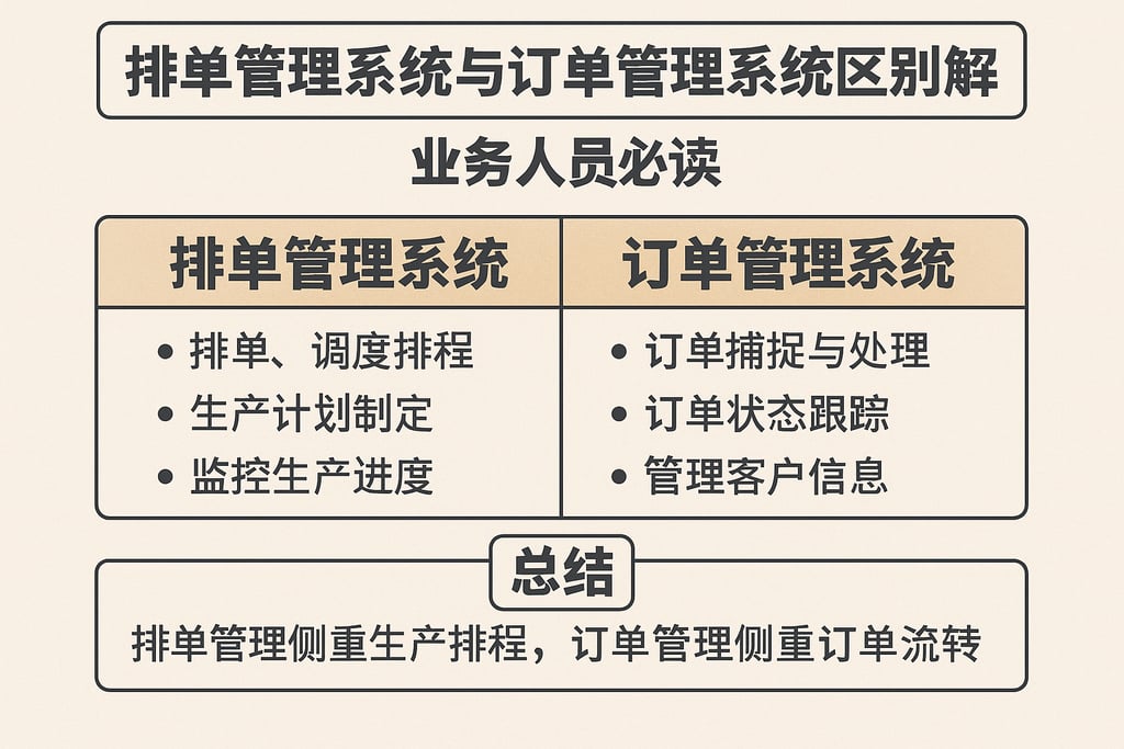 排单管理系统与订单管理系统区别解析，业务人员必读