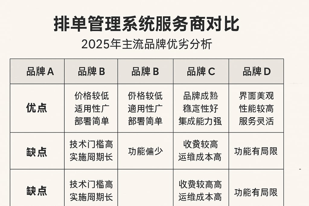 排单管理系统服务商对比，2025年主流品牌优劣分析