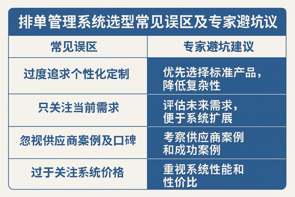 排单管理系统选型常见误区及专家避坑建议