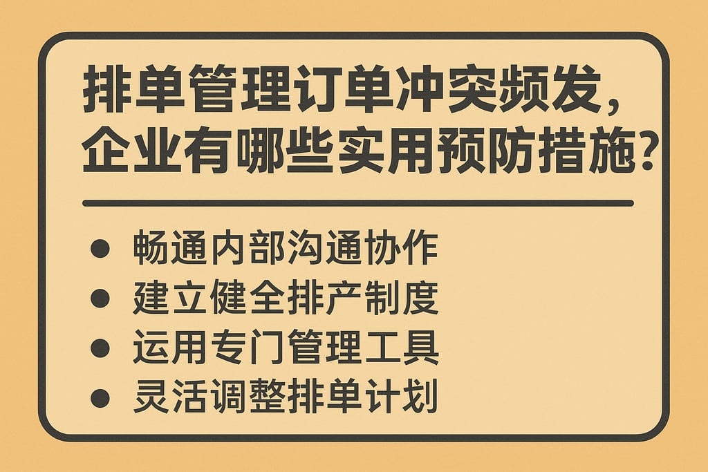 排单管理订单冲突频发，企业有哪些实用预防措施？