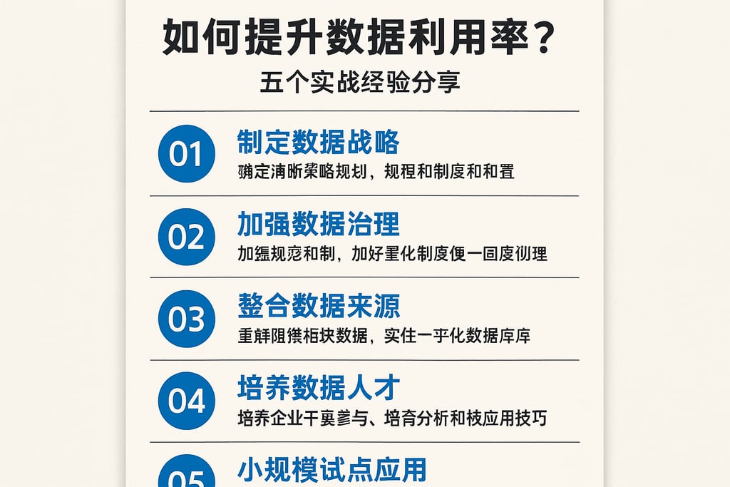 数字化转型初期如何提升数据利用率？五个实战经验分享