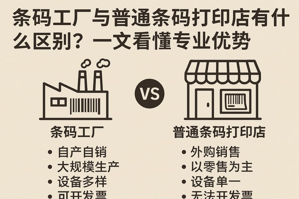 条码工厂与普通条码打印店有什么区别？一文看懂专业优势