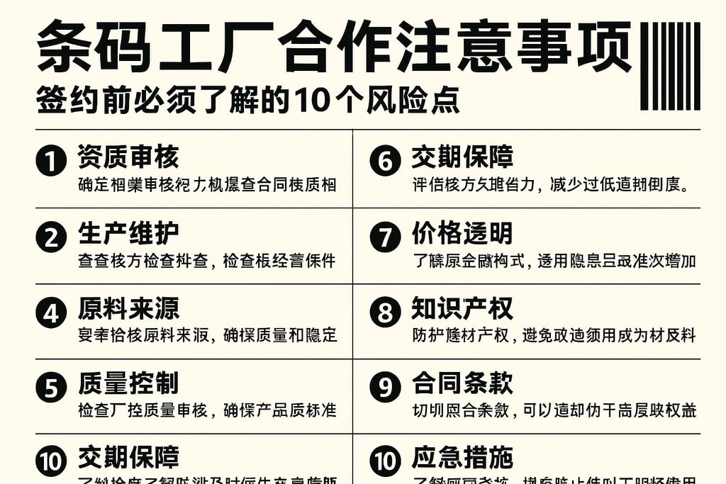 条码工厂合作注意事项，签约前必须了解的10个风险点